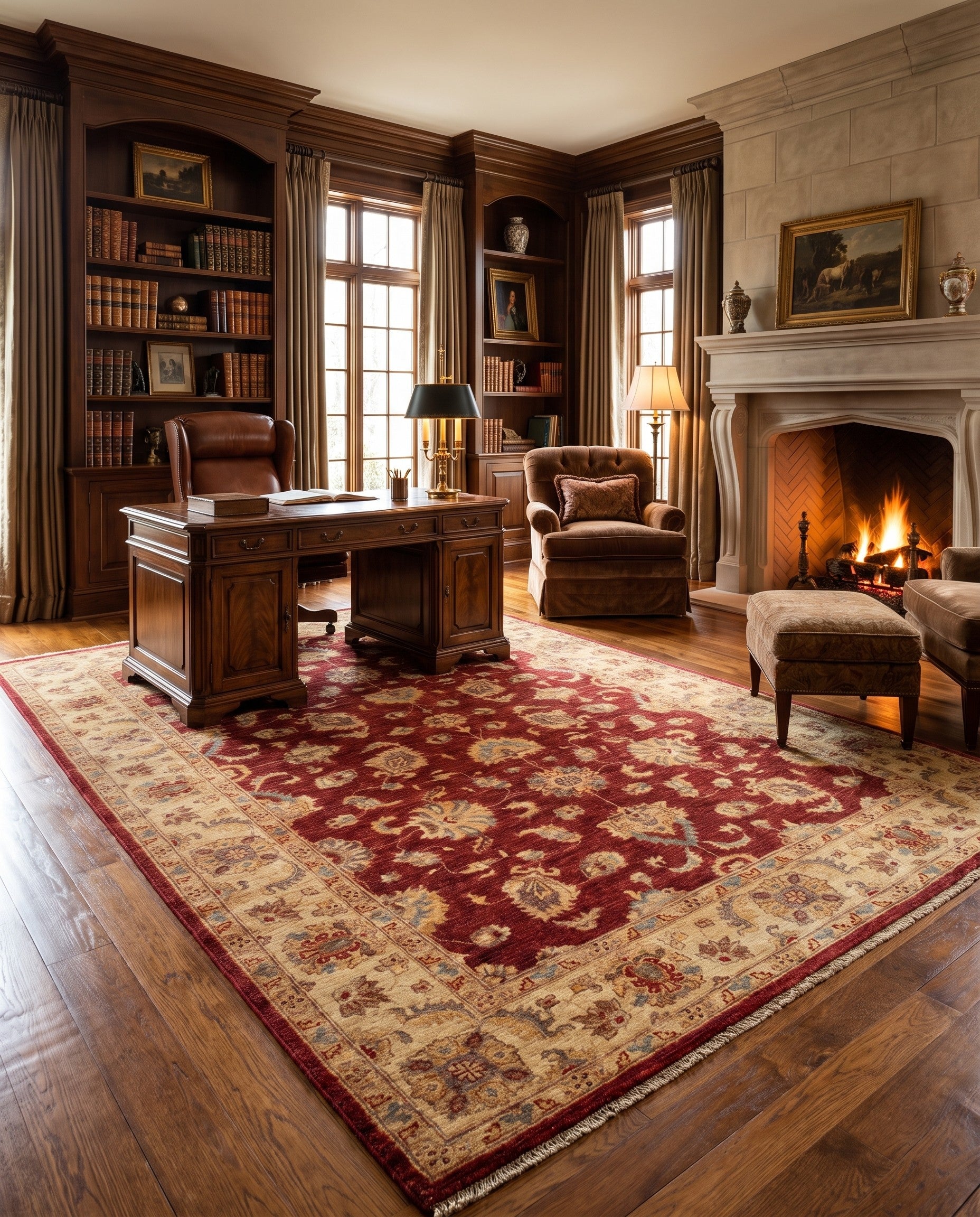 6' 9 x 9' 10 Hand Knotted Ziegler Rug