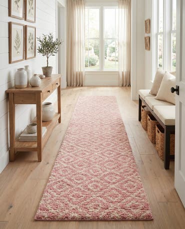  3' 3 x 16' 5 Lattice Shag Runner Rug