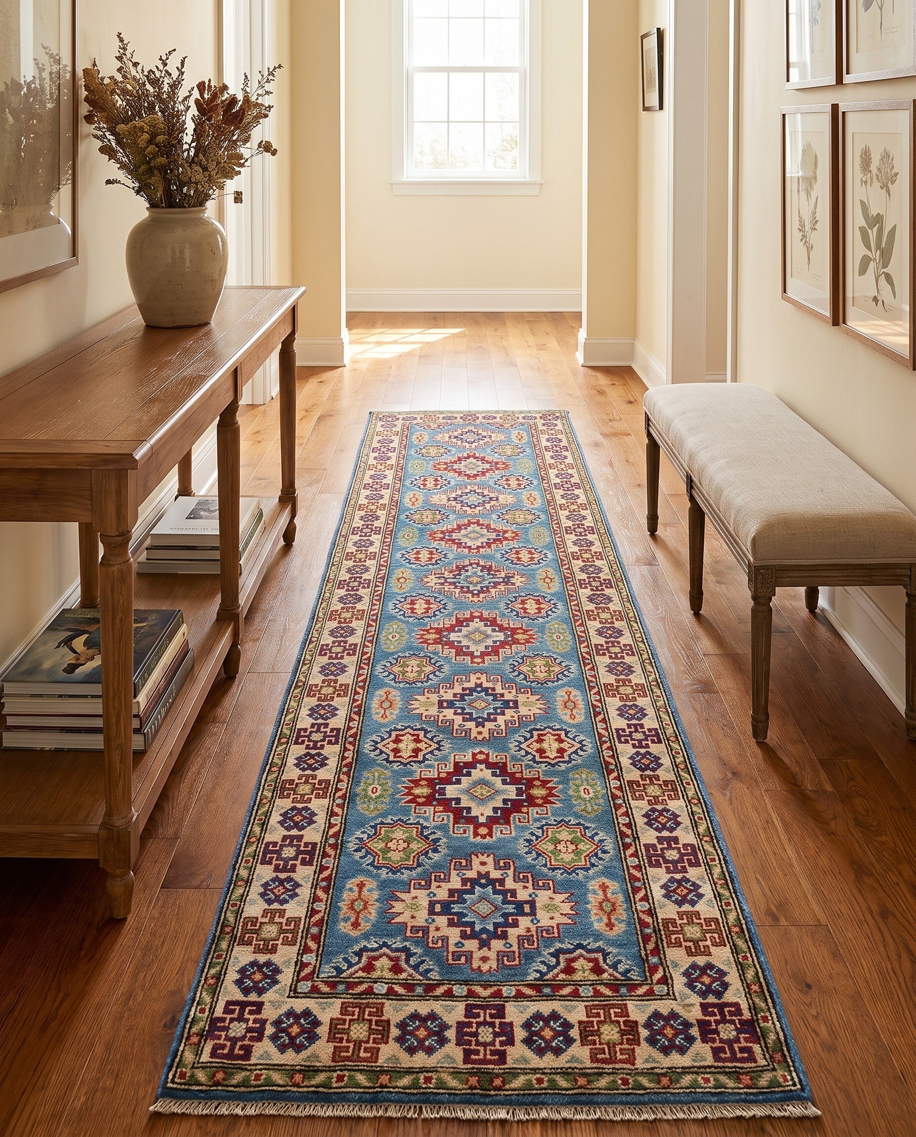 2' 7 x 9' 10 Hand Knotted Kazak Runner Rug