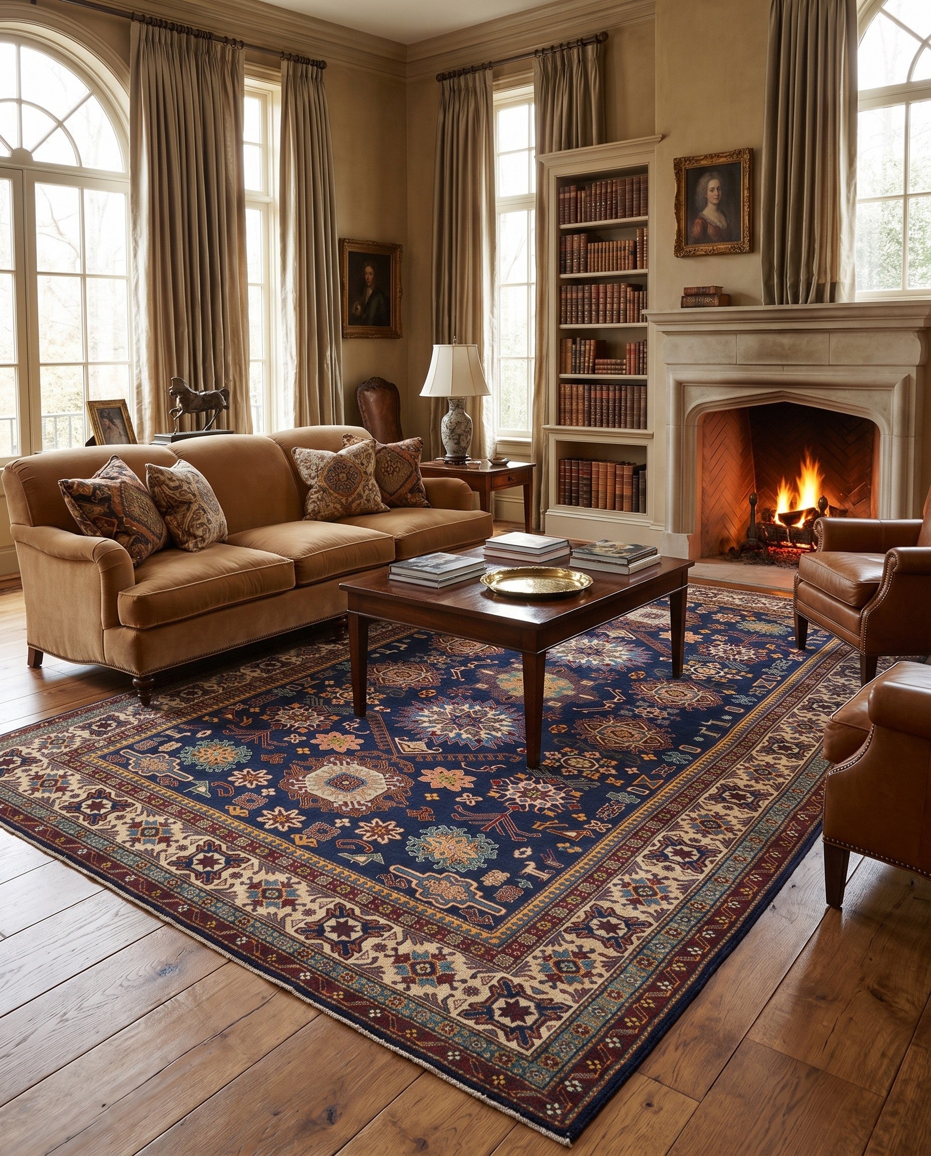 7' 1 x 11' 6 Hand Knotted Shirvan Rug