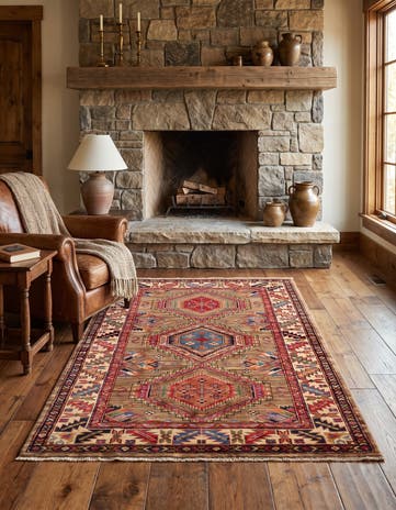 3' 4 x 5' 3 Hand Knotted Kazak Rug