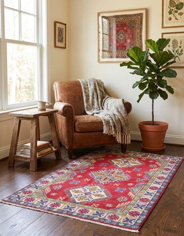 3' 4 x 5' 1 Hand Knotted Kazak Rug