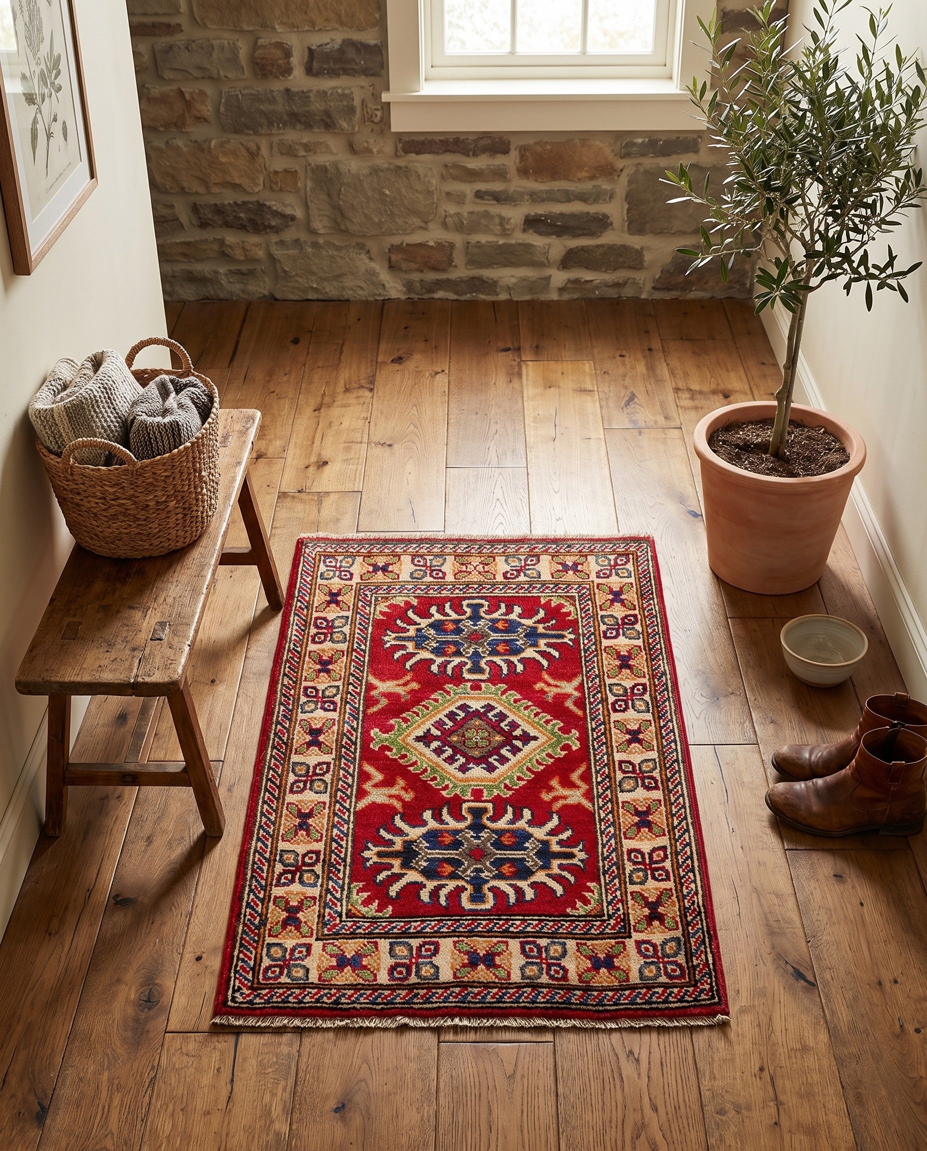 2' x 3' Hand Knotted Kazak Rug