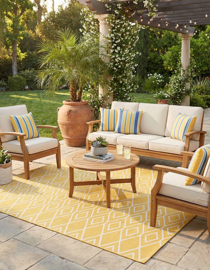 Detail image of 7' 10 x 7' 10 Washable Jill Zarin Turks and Caicos Indoor / Outdoor Square Rug