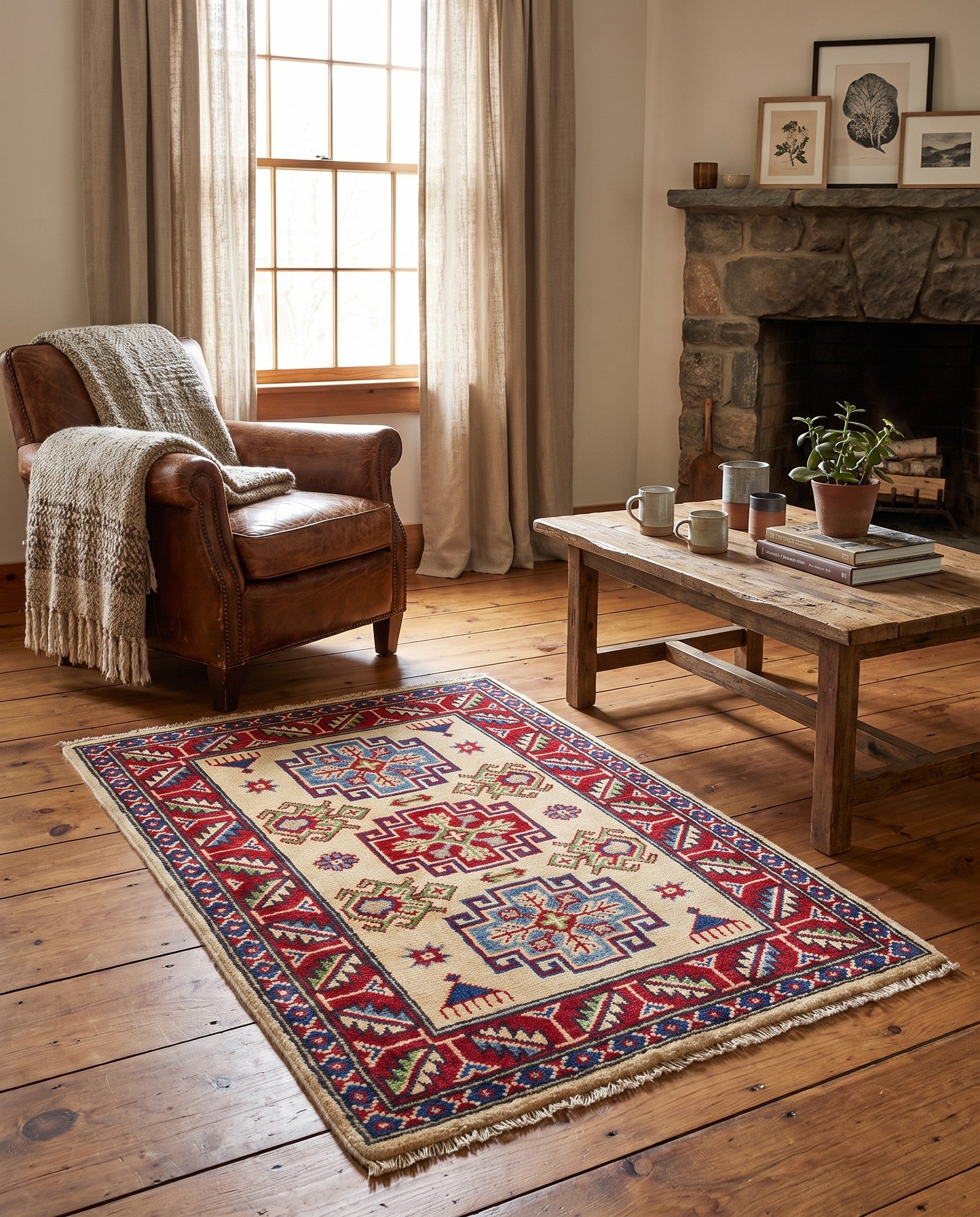 2' 1 x 3' 1 Hand Knotted Kazak Rug