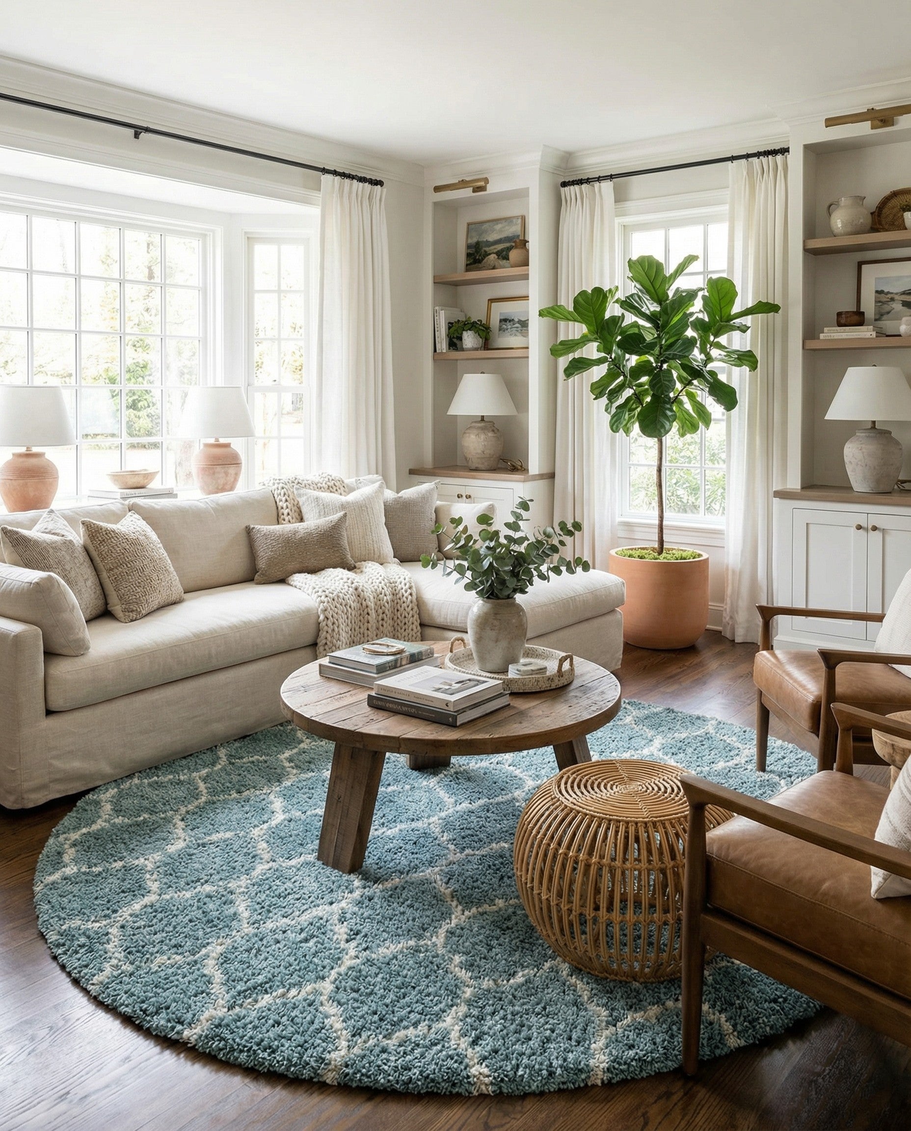 10' x 10' Trellis Shag Round Rug