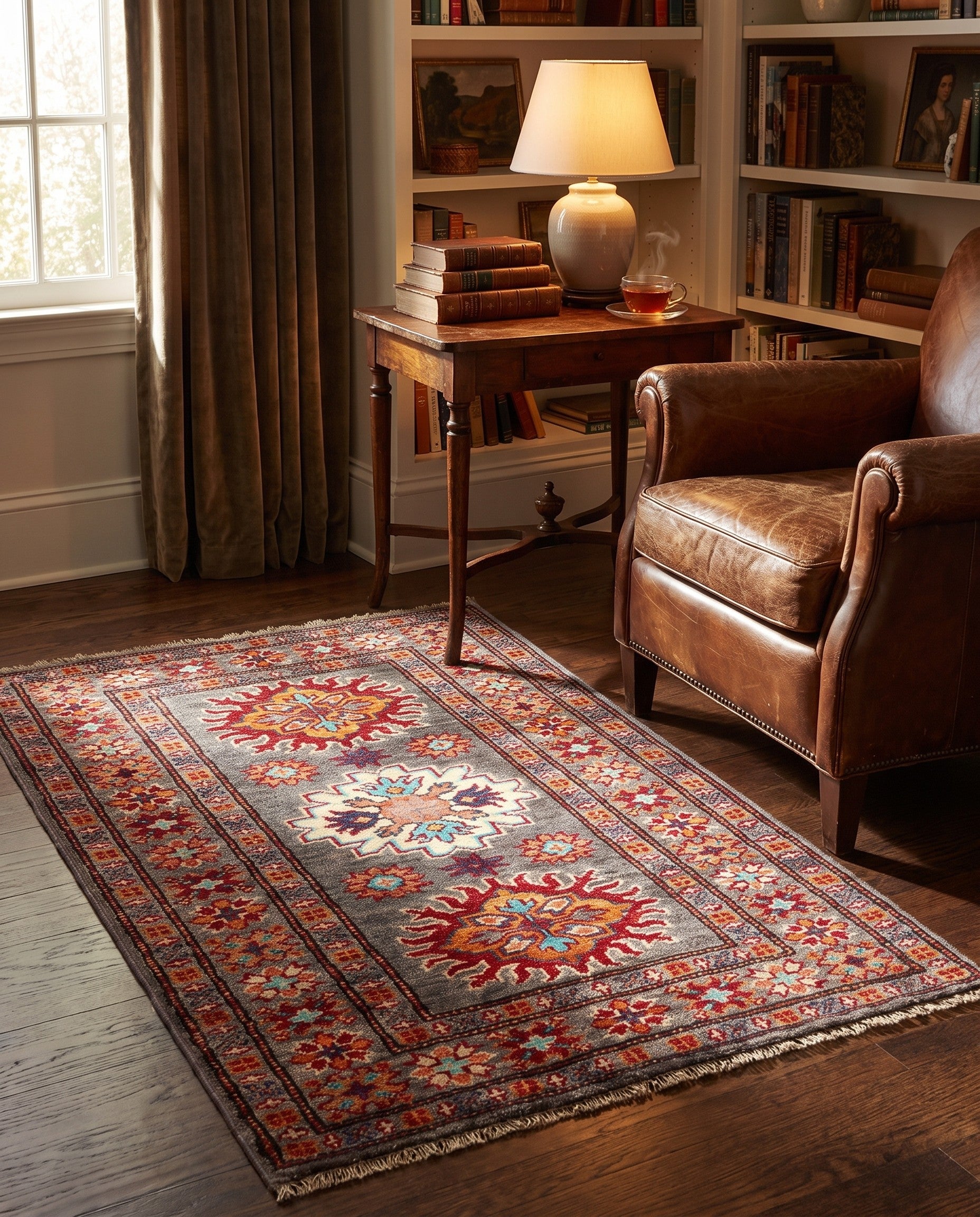 2' x 3' 4 Hand Knotted Kazak Rug