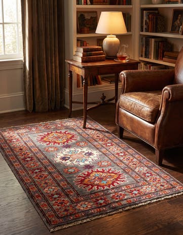 2' x 3' 4 Hand Knotted Kazak Rug