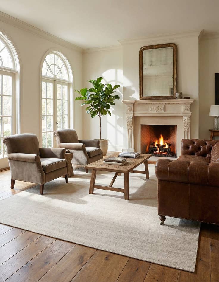 Detail image of 10' x 14' 1  Hand Woven Jill Zarin English Manor Farmhouse Wool Rug