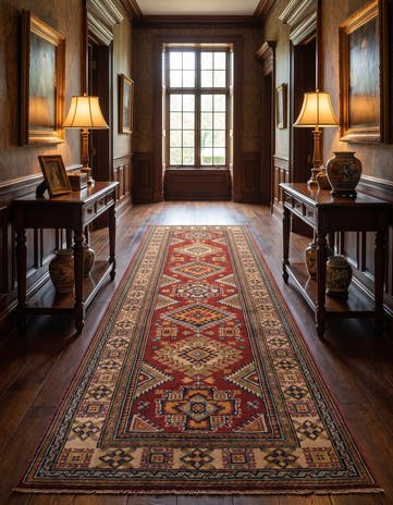 2' 10 x 9' 9 Hand Knotted Kazak Runner Rug