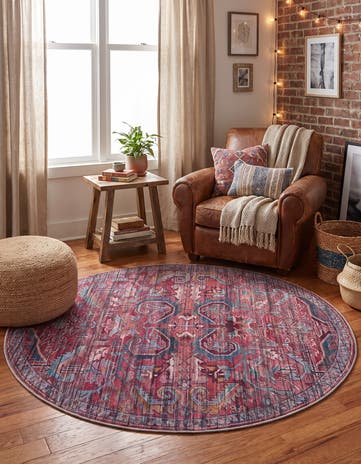 Rust Red Maahru Round Rug