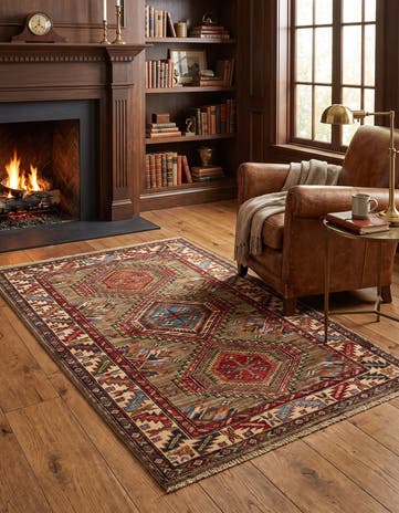 3' 3 x 5' Hand Knotted Kazak Rug