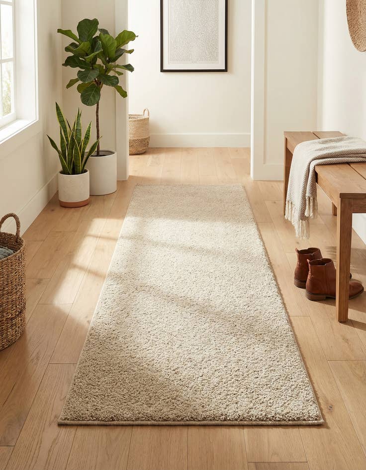 Detail image of 2' x 5' 3 Solid Frieze Runner Rug