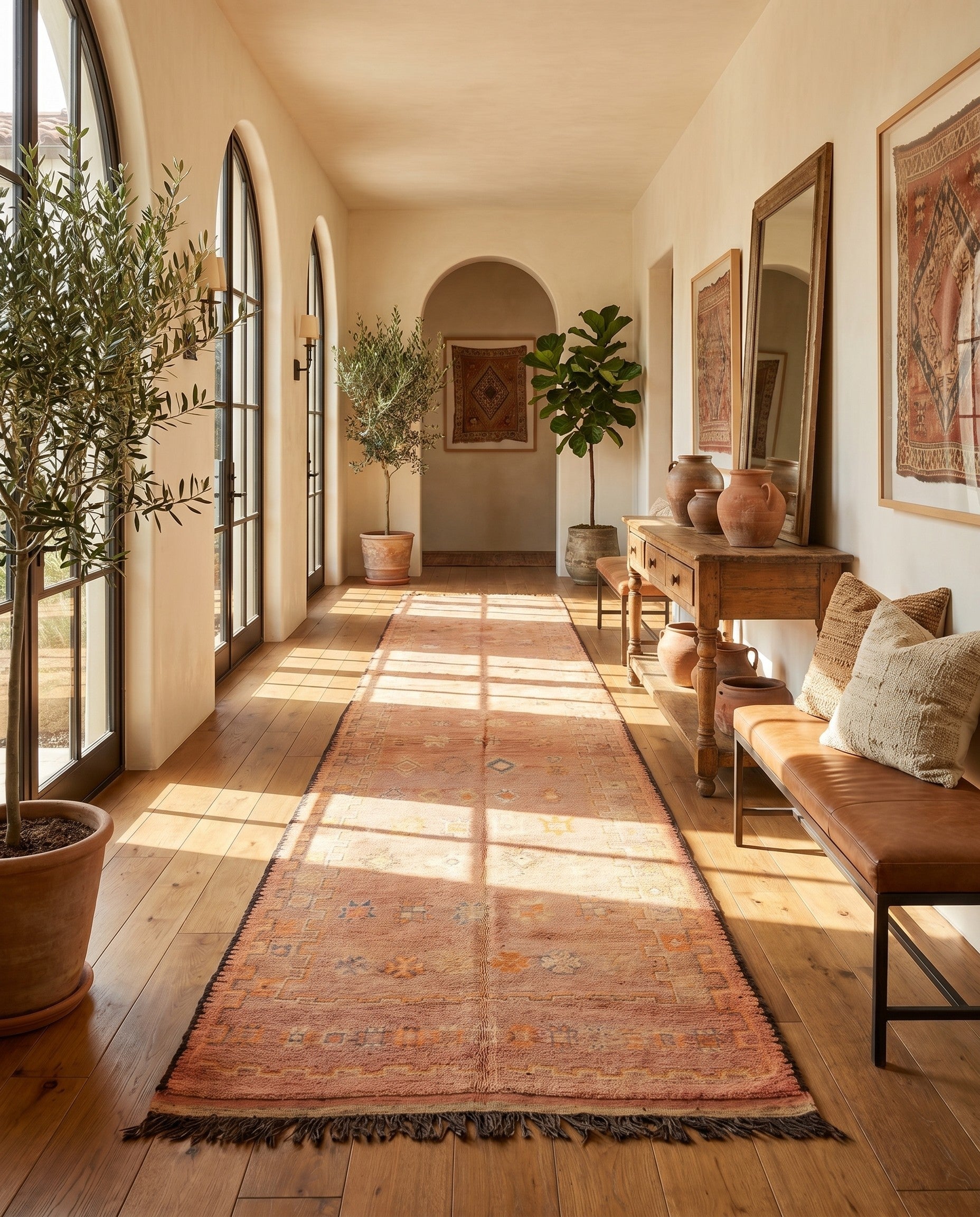 6' 2 x 13' 5 Hand Knotted Moroccan Wool Runner Rug