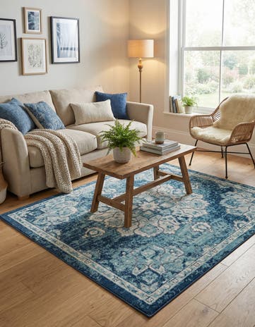 Navy Blue Parker Square Rug