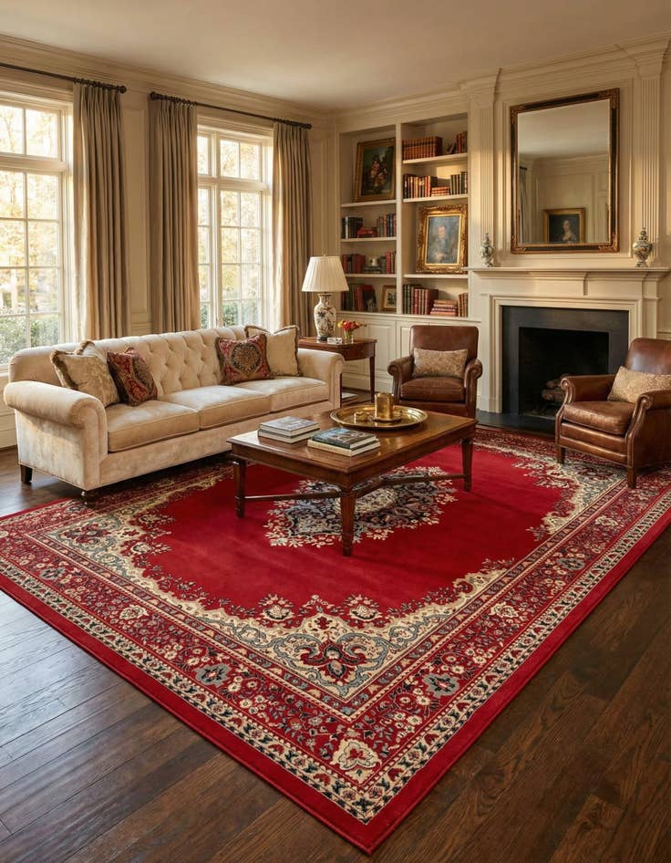 Detail image of 10' x 13' Mashad Design Rug