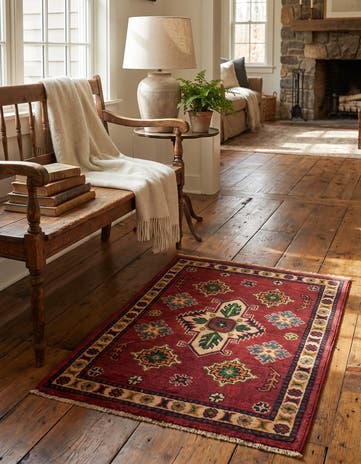 1' 11 x 2' 9 Hand Knotted Kazak Rug