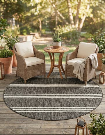 5' 3 x 5' 3 Easy-Clean Jill Zarin Anguilla Indoor / Outdoor Round Rug