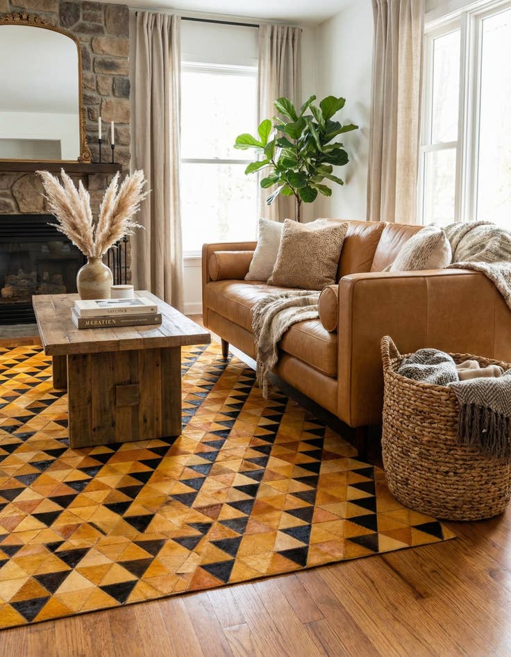 Detail image of 5' x 8' 2 Cowhide Stocks Rug