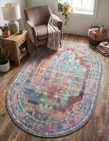 3' 3 x 5' 3 Washable Maahru Oval Rug