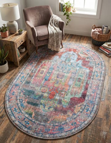 3' 3 x 5' 3 Washable Maahru Oval Rug