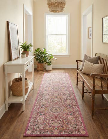Dusty Pink Blossom Runner Rug