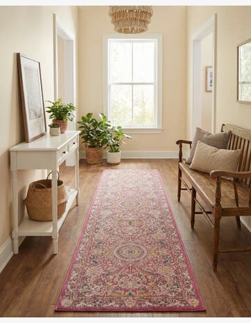 Dusty Pink Blossom Runner Rug