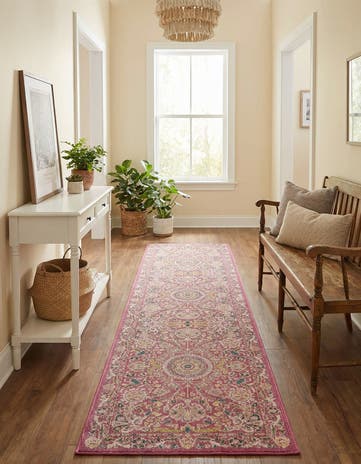 Dusty Pink Blossom Runner Rug