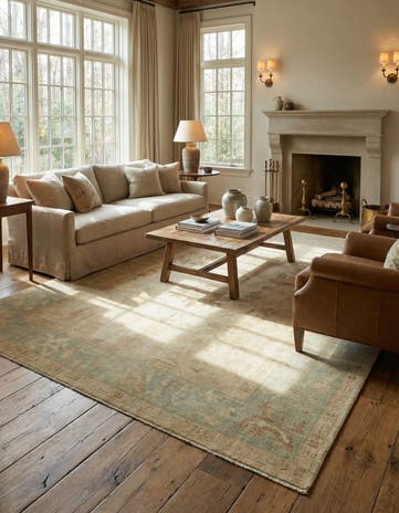 8' 6 x 10' Hand Knotted Oushak Wool Rug