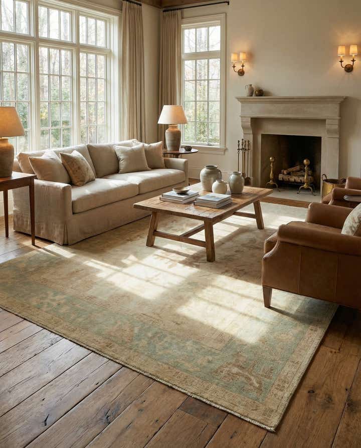 8' 6 x 10' Hand Knotted Oushak Wool Rug