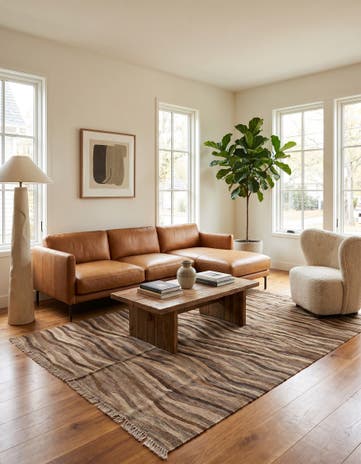 4' 10 x 6' 7 Hand Woven Kilim Modern Wool Rug
