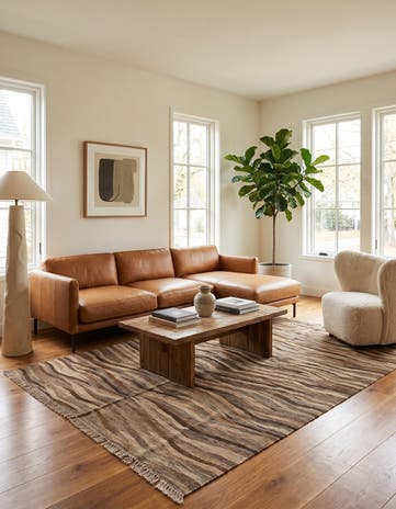 4' 10 x 6' 7 Hand Woven Kilim Modern Wool Rug