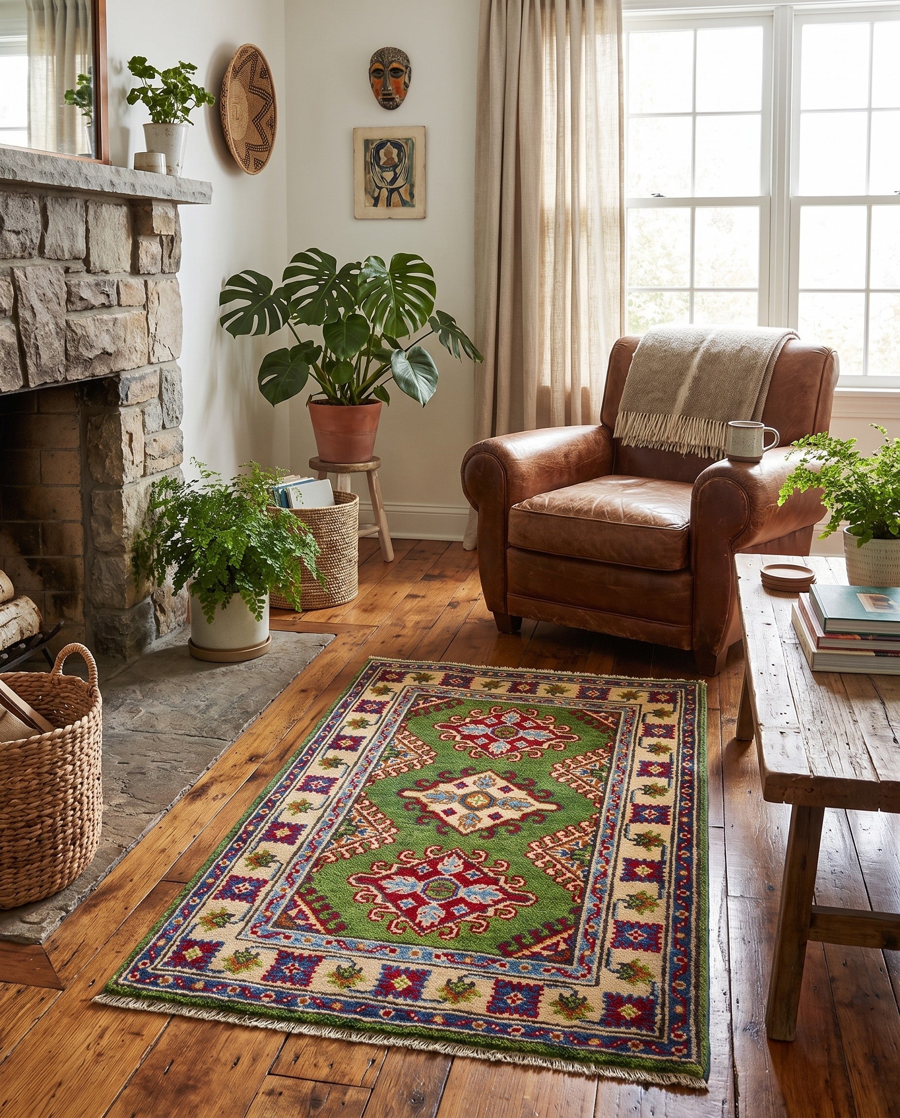 2' 1 x 3' 6 Hand Knotted Kazak Rug