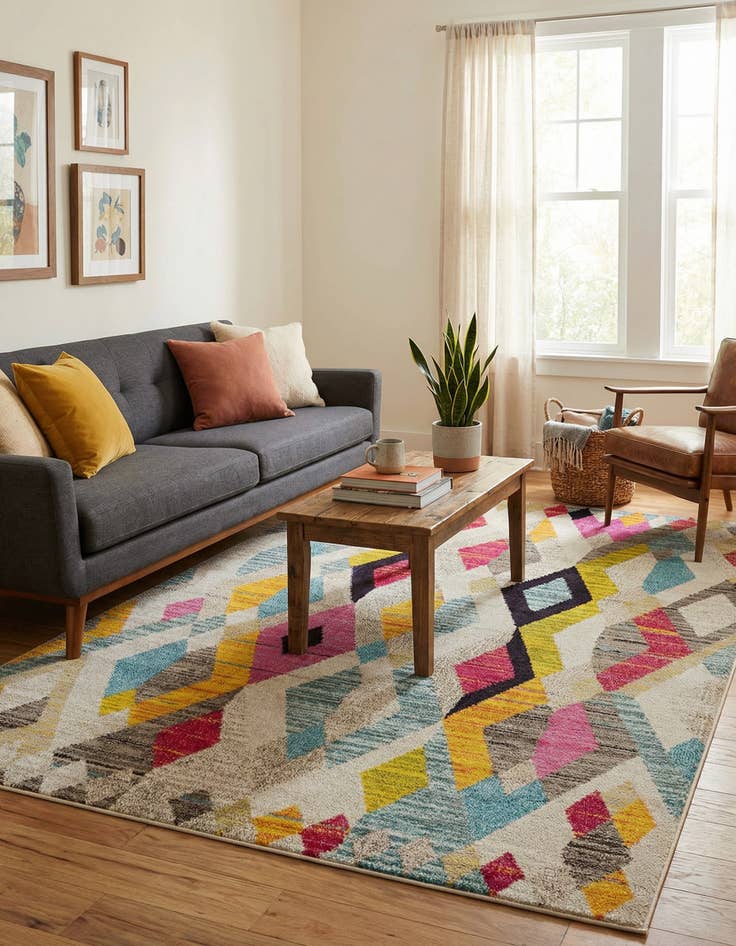 Detail image of 5' x 8' Washable Mesa Rug