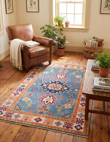 3' 5 x 4' 10 Hand Knotted Kazak Rug