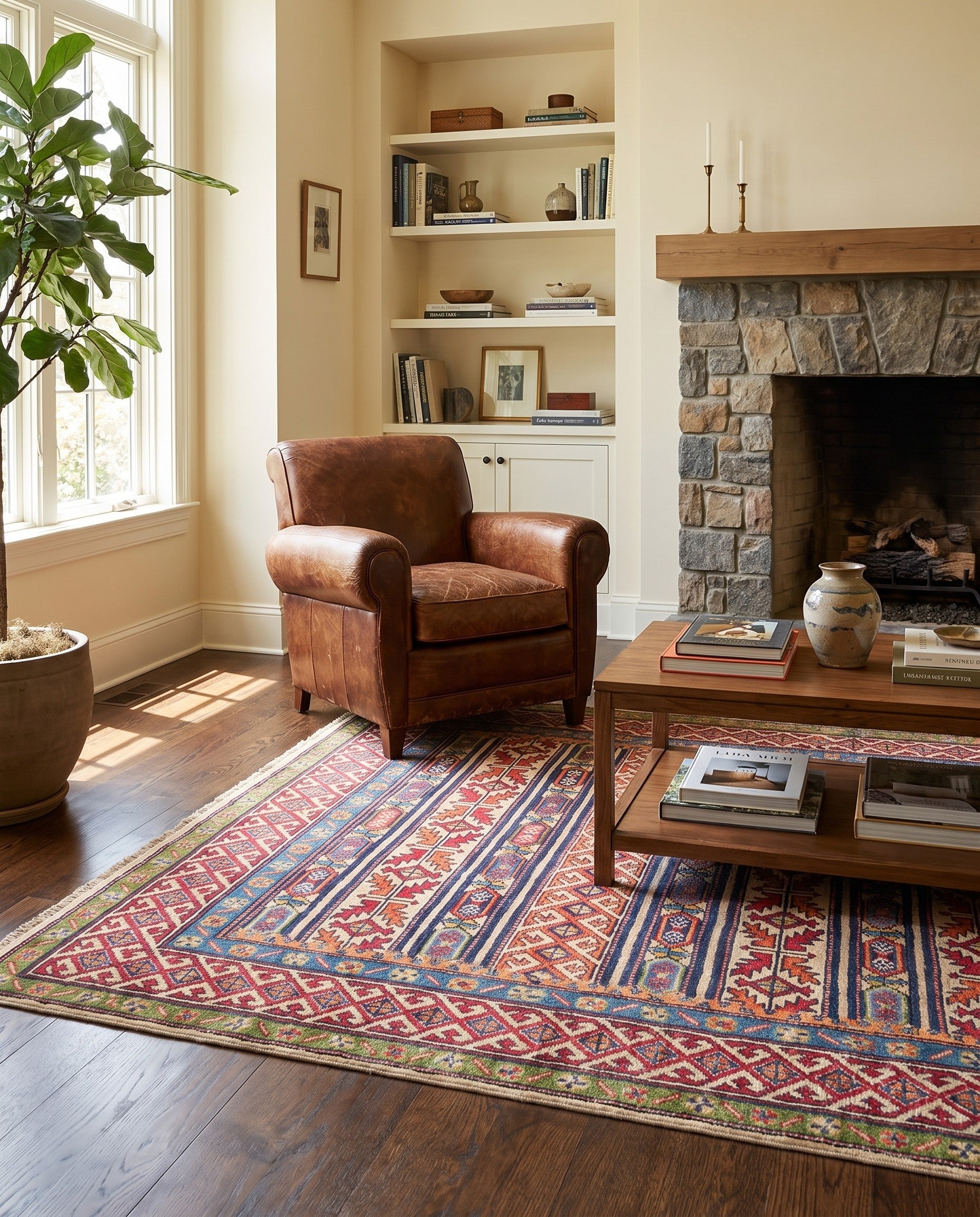 4' 11 x 6' 11 Hand Knotted Kazak Rug