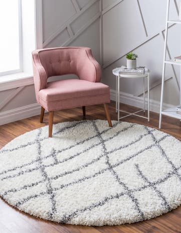 Ivory Soft Touch Shag Round Rug