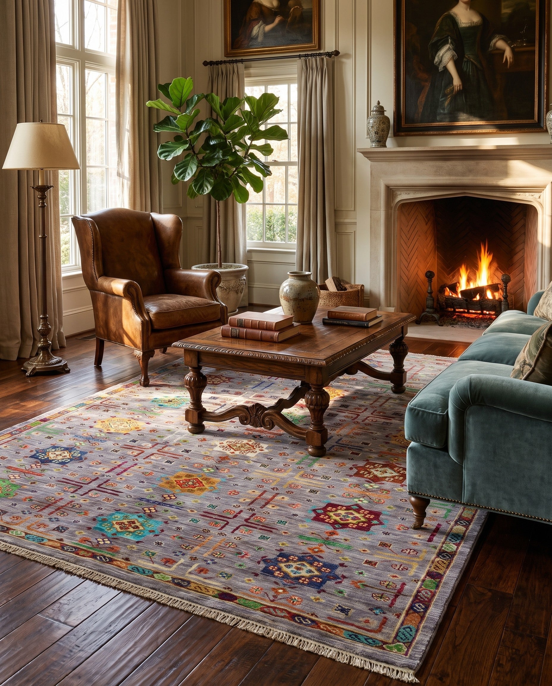 4' 11 x 6' 7 Hand Knotted Ariana Ziegler Rug