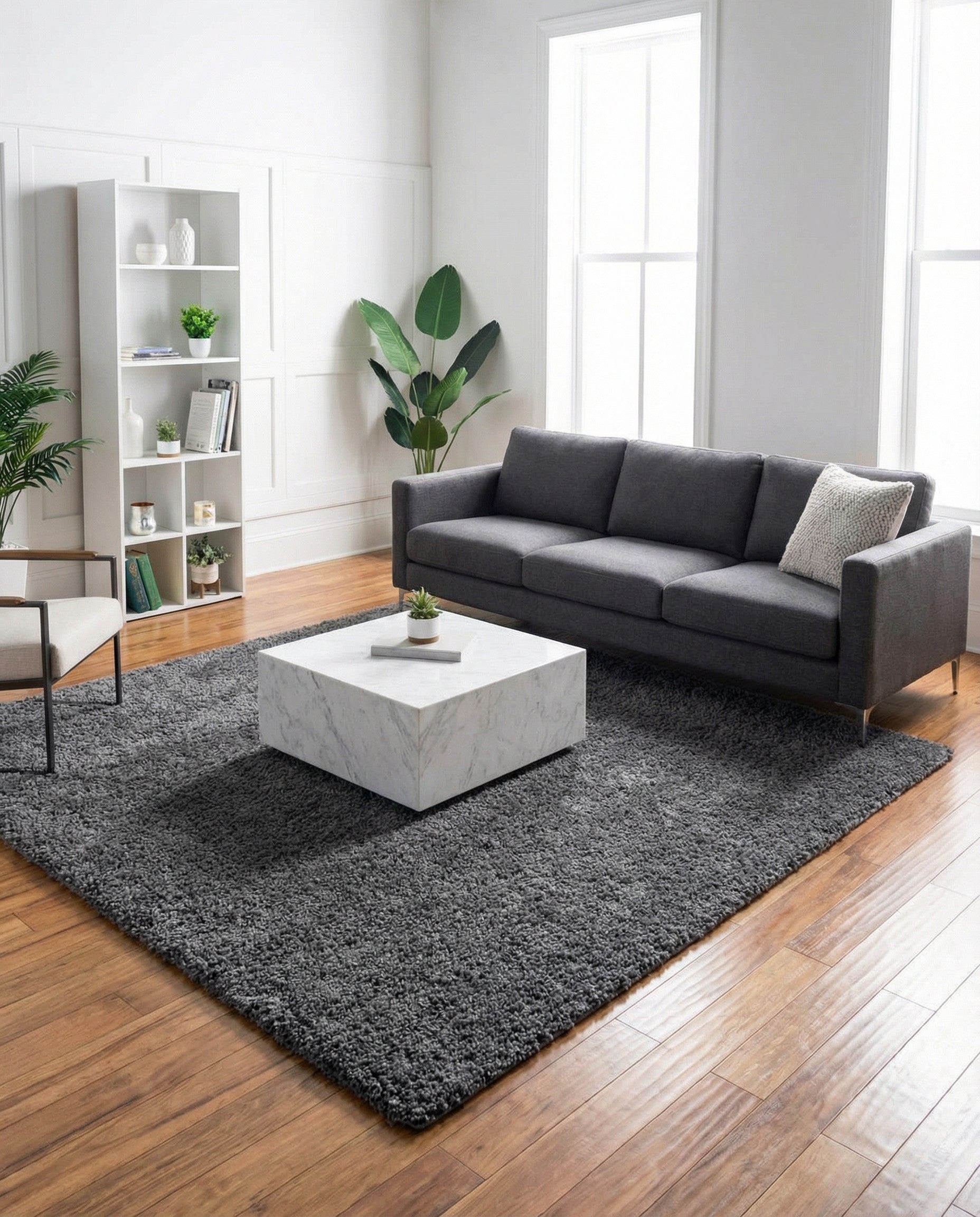 8' x 8' Soft Solid Shag Square Rug