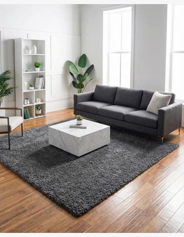 8' x 8' Soft Solid Shag Square Rug