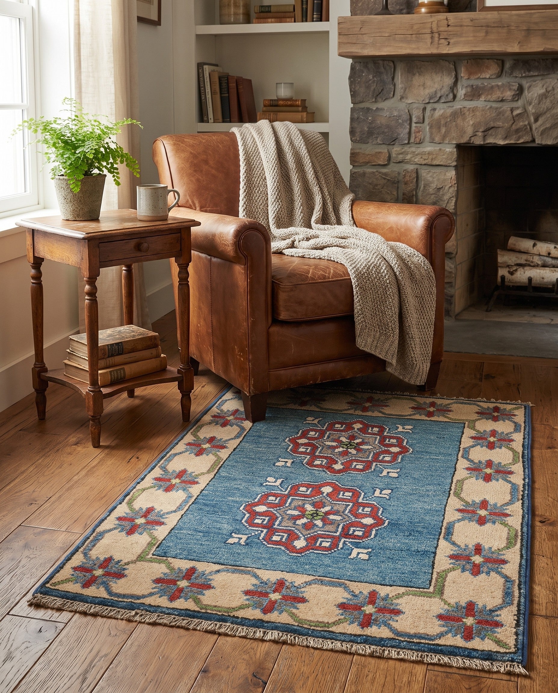 2' x 2' 8 Hand Knotted Kazak Rug