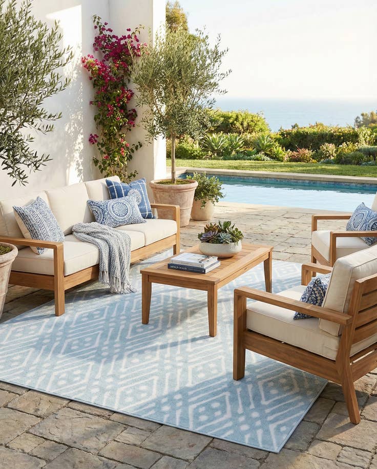 Detail image of 9' x 12' 2 Easy-Clean Sabrina Soto Ella Indoor / Outdoor Rug