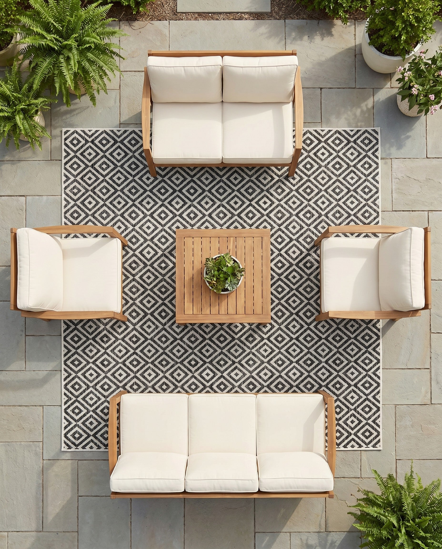 Charcoal Gray Easy-Clean Jill Zarin Costa Rica Indoor / Outdoor Square Rug