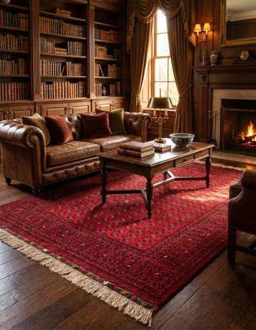 6' 8 x 10' 1 Hand Knotted Afghan Mouri Oriental Wool Rug