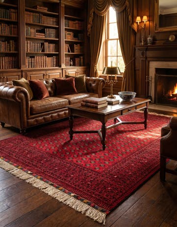6' 8 x 10' 1 Hand Knotted Afghan Mouri Oriental Wool Rug