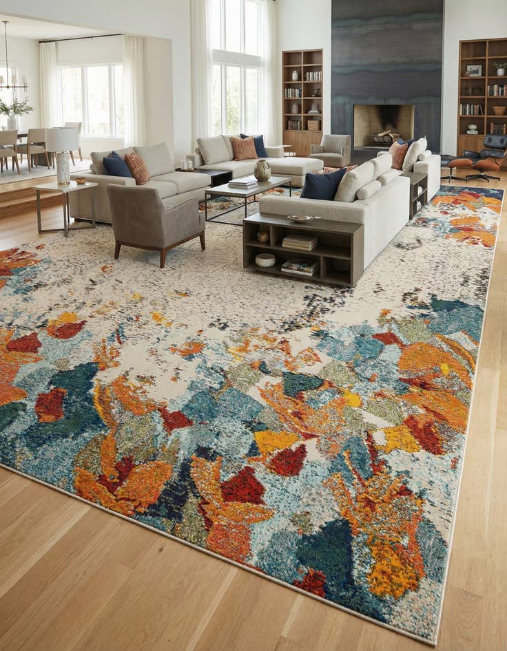 Detail image of 10' 6 x 16' 5 Washable Theia Rug