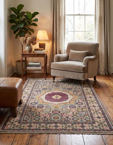 3' 5 x 5' Hand Knotted Mamluk Ziegler Rug