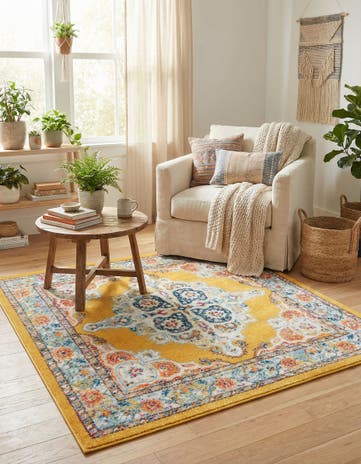 Yellow Parker Square Rug