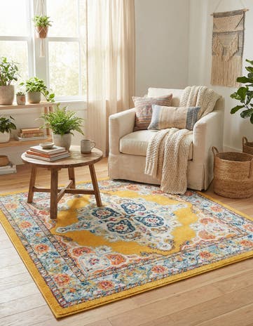 Yellow Parker Square Rug