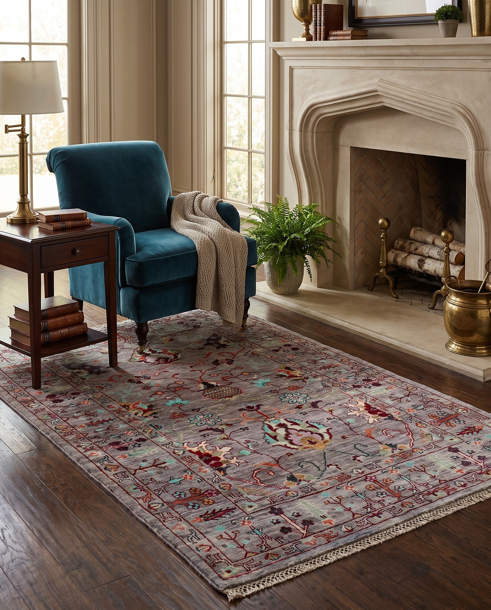 3' 5 x 5' 3 Hand Knotted Ariana Ziegler Rug
